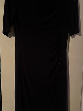 Lauren Ralph Lauren Navy Blue Mid Sleeve Cowel Neck Dress